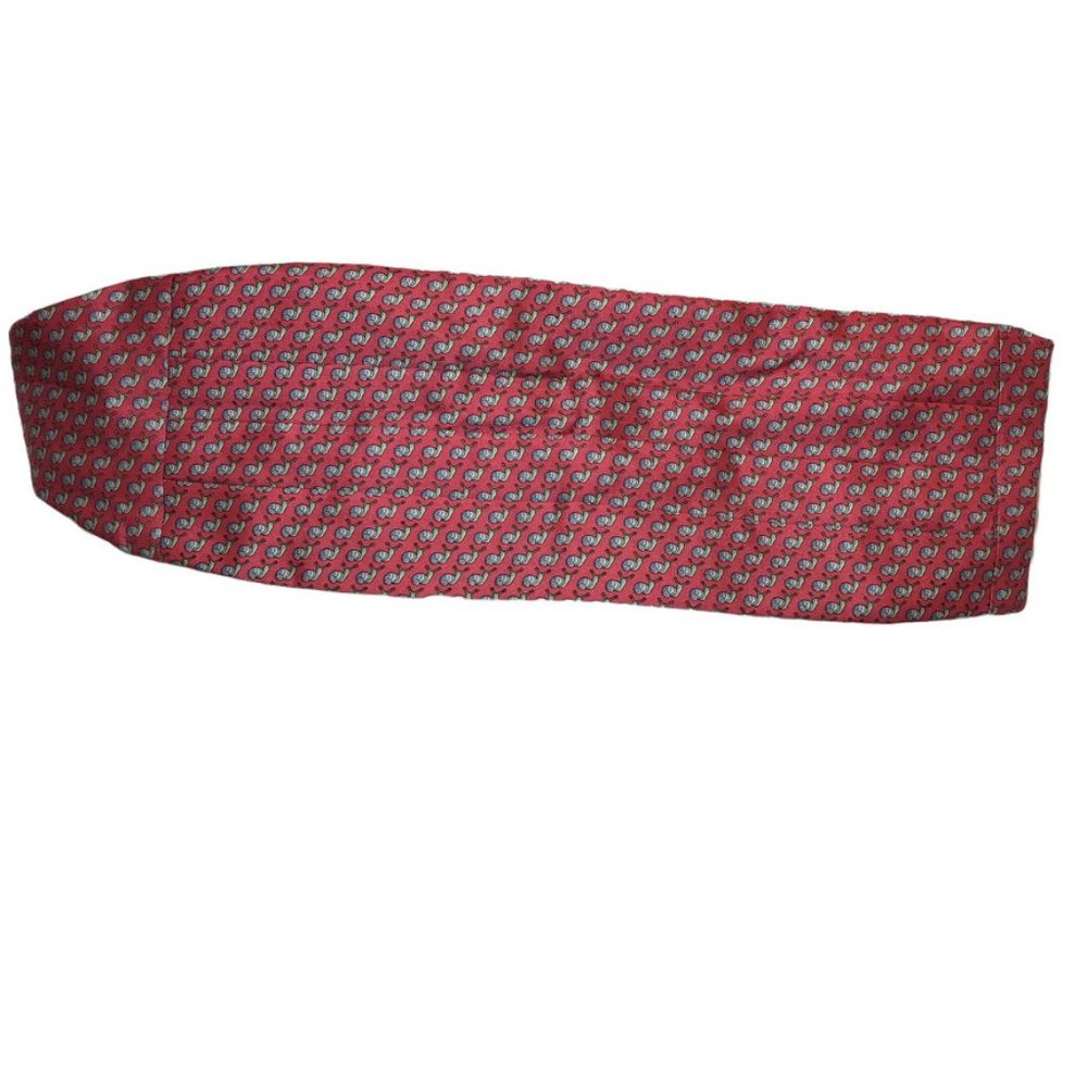 VIneyard Vines 100% SILK pink green snail print cummerbund